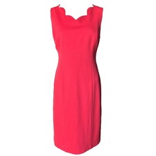 Talbots Scalloped V-Neck Sheath Mini Dress Coral Pink Sz 2 Nwt