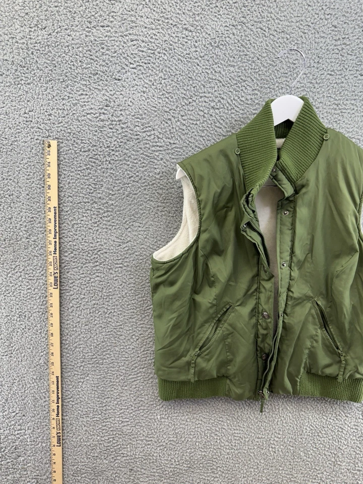 Chaleco acolchado verde tocador forrado de lana interior para mujer talla XL POE Foto 2 de 4