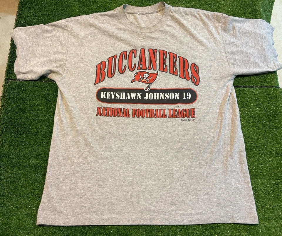 Camisa De Colección Tampa Bay Buccaneers Para Hombre XL Gris Rojo Keyshawn Johnson Y2K F Foto 2 de 4
