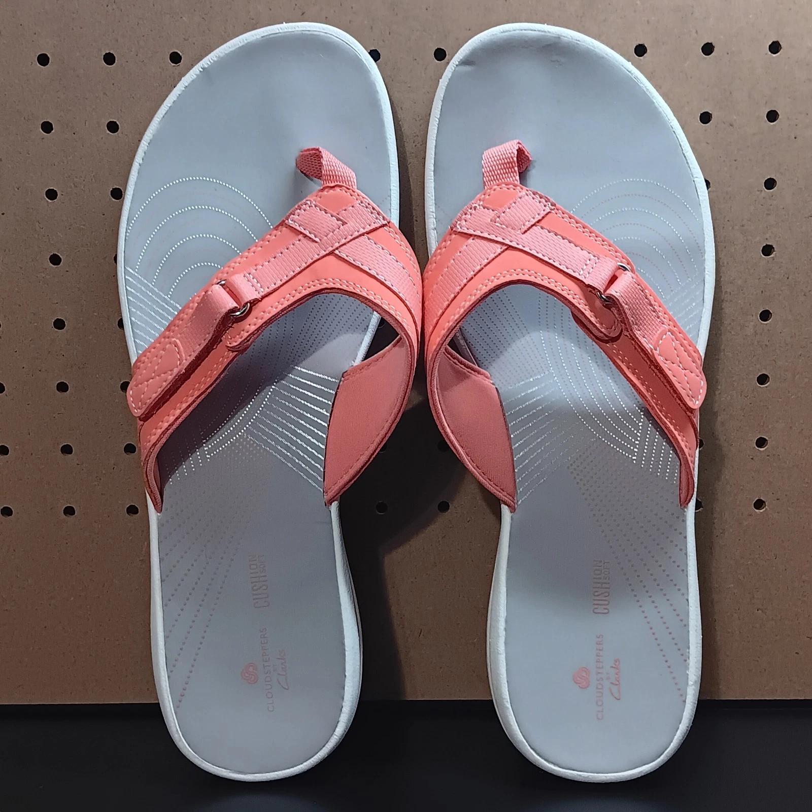 Sandali Clarks Cloud Steppers Breeze mare corallo sintetico donna taglia 10M nuovi