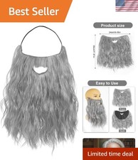 Fake Beard Long Fake Mustache Wizard Beard Costume False Facial Hair for Part...