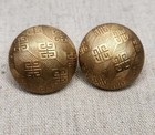 Rare Vintage Brushed Goldtone Givenchy Monogram Post Earrings 90s Style — photo 1