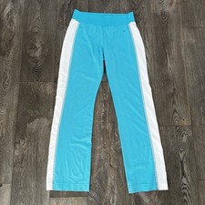 NIKE Vintage Y2K Turquoise Mesh Wide Leg Side Stripe Track Pants Size M