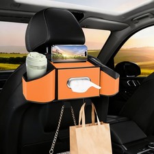 7-In-1 Car Seat Back Organizer with Cup Holders, Tissue Box, Garbage Can Hook...
