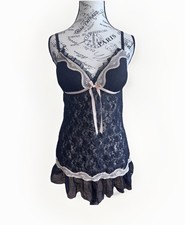 Y2K Linea Donatella Black Lace Babydoll Whims...