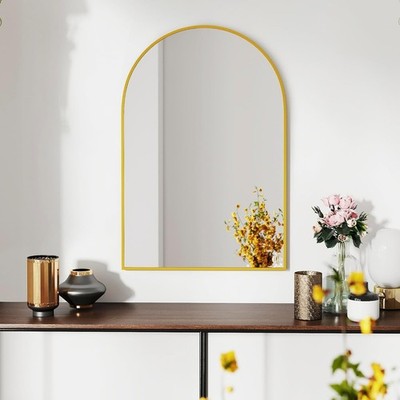 30x20 Gold Rectangular Wall Mirror Modern Bathroom Entryway Decor