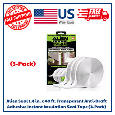 Alien Seal 1.4 in. x 49 ft. Transparent Anti-Draft Insulation Seal Tape 3-Pack 