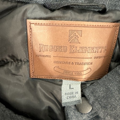 RUGGED ELEMENTS Jacket Mens L Blue Snap Coat Lined NWT - Picture 3 of 12