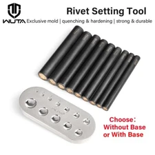 WUTA Rivet Setting Tool Kit Leather Craft Studs Punch (Without Base / With Base)