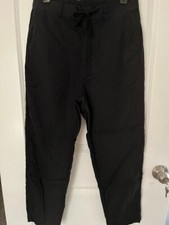 UNIQLO Women's Linen Cotton Pants back Elastic Waist Size Medium