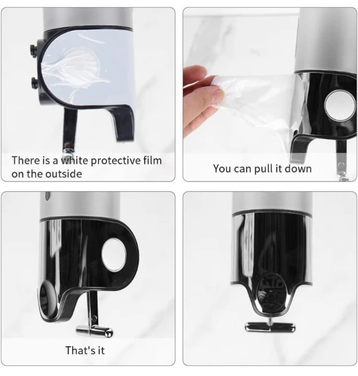 Dispensador y organizador de bomba de ducha de baño montada en la pared con cámara 3 en 1 Foto 3 de 4