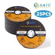 25 Pack - 3" x 1/32" x 3/8" Reinforced Cut-Off Wheel Die Grinder Cutting Discs