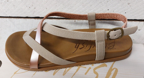 Ladies Blowfish Malibu Camden Vegan Strappy Toe Post Micro Wedge Sandals - Picture 6 of 6