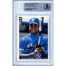 Carlos Delgado Signed 1995 Collectors Choice #147 Beckett BAS Blue Jays Auto