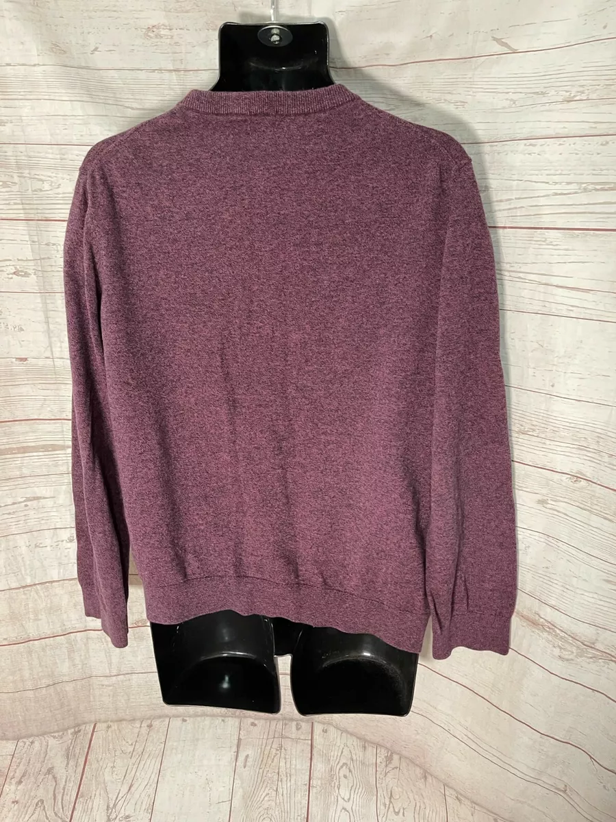 Pull homme H M a manches longues a col en V noir rose taille L grand