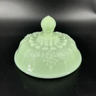 VTG WESTMORELAND Jadeite Glass Replacement Lid ONLY For Candy Dish Grape Design