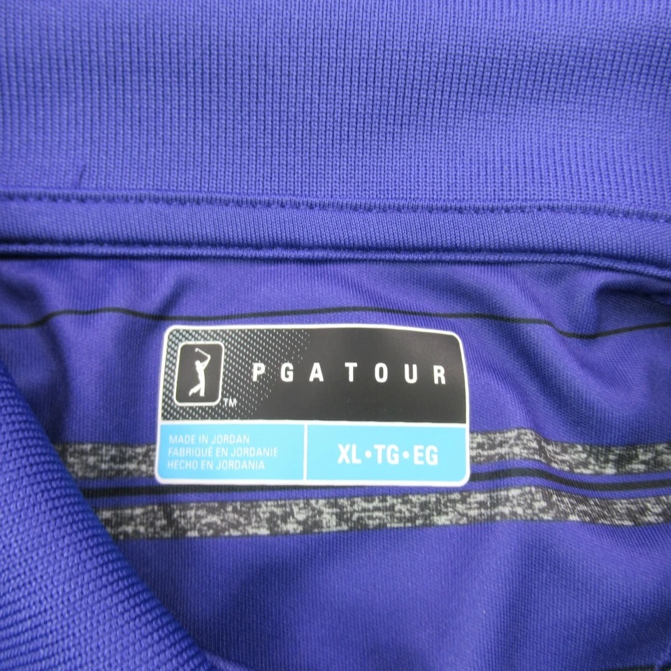 Camisa PGA Para Hombres XL Rayas Manga Corta Polo Golf Exterior Ligera Foto 3 de 4