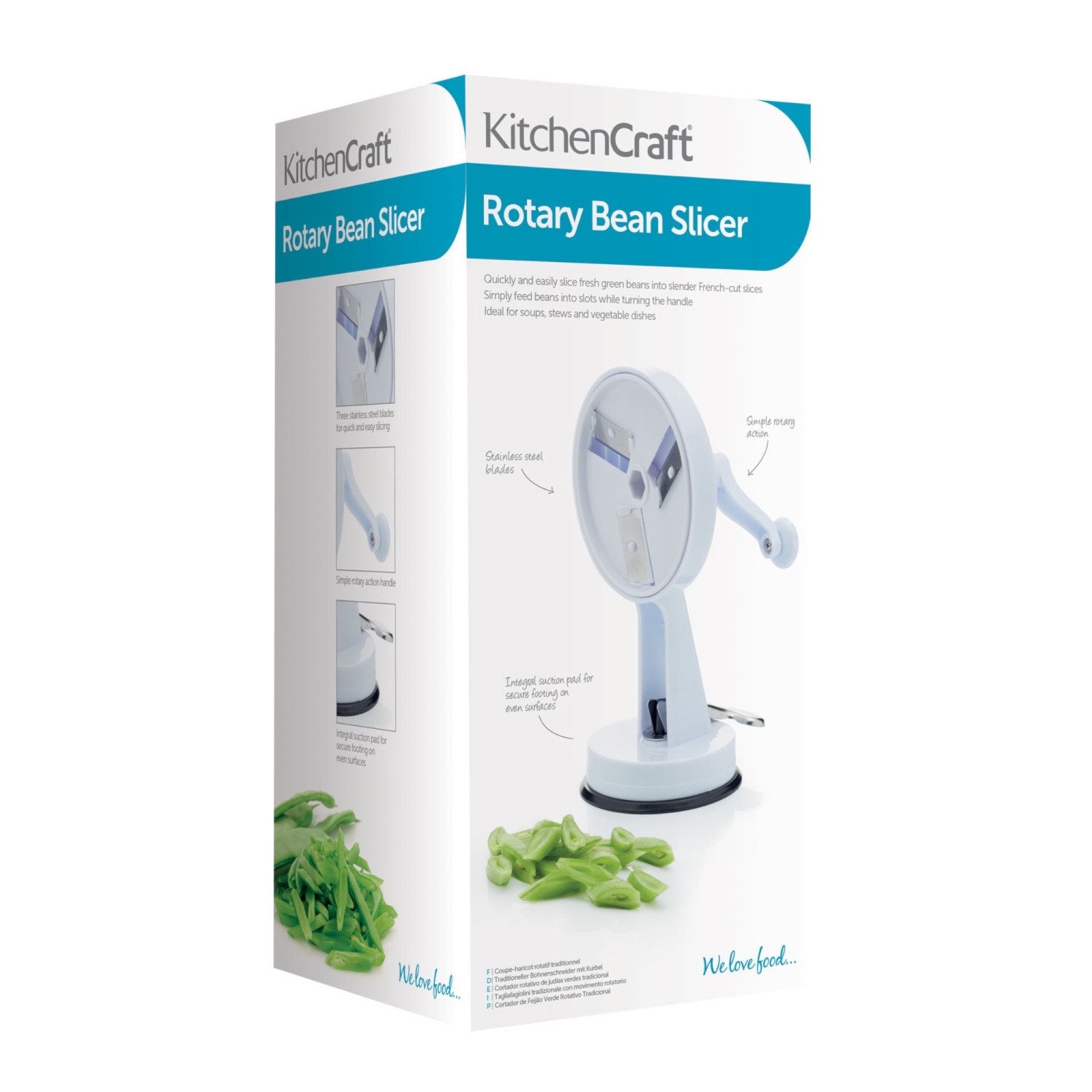 Kitchen Craft Traditional Style Rotary Bean Slicer Kcbeanauto