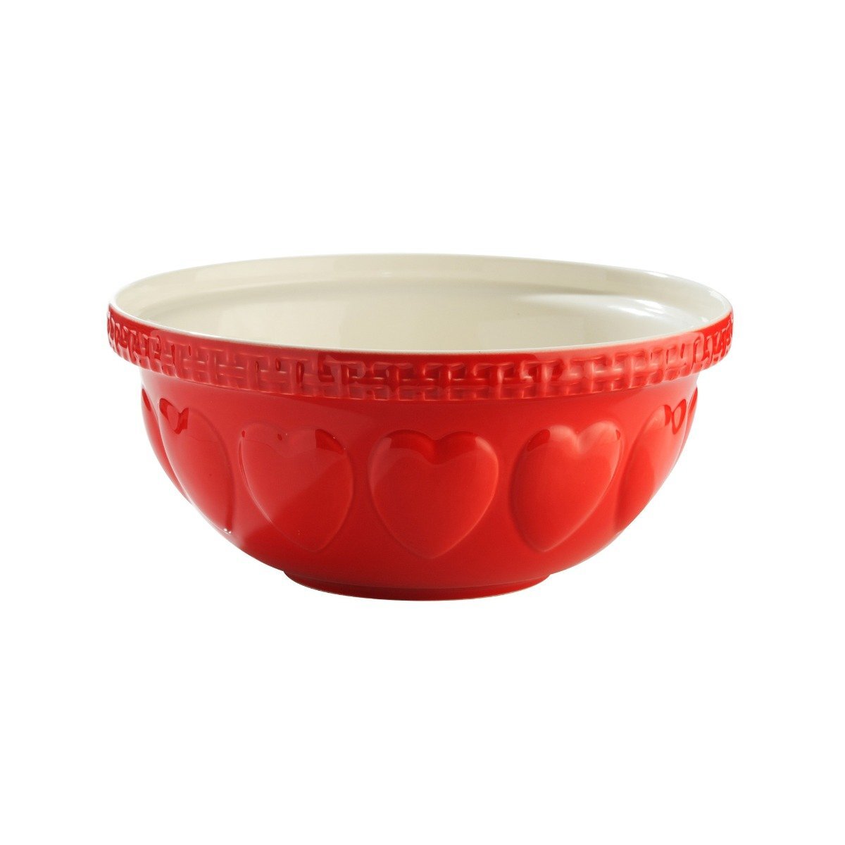 Mason Cash In The Meadow Mixing Bowl – 4.25 Qt Pink Stoneware Bowl, Embossed Rose Pattern, Oven & Dishwasher Safe