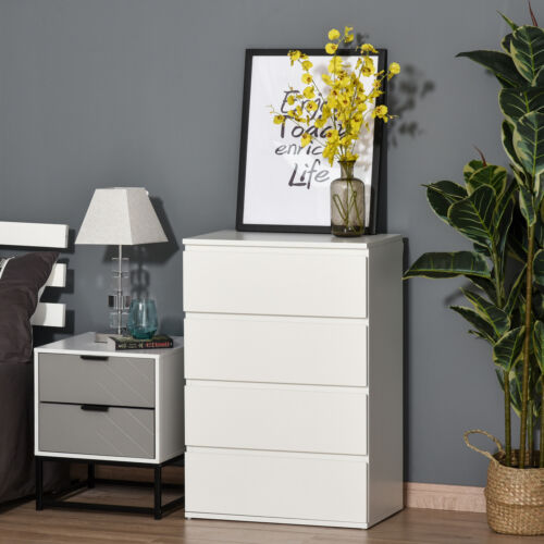 Chest of Drawers Bedroom Furniture 4 Drawer Storage Bedside Table Cabinet White