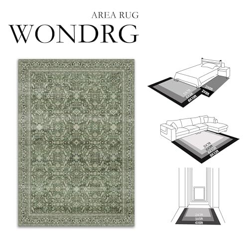 2x3 Washable Area Rug Vintage Distressed 2' x 3' (Rectangular) Dark ...