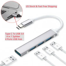 USB-C Type C to USB 3.0 4 Port Hub Splitter For PC Mac Phone MacBook Pro iPad