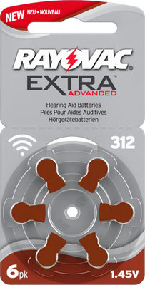 30 x Rayovac Hörgerätebatterien Typ 312 Air Extra Advanced Zink 5x 6 im Blister 