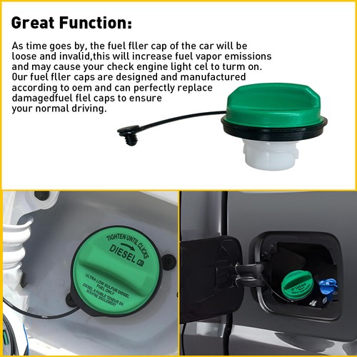 Fits Ford F250 F350 F450 F550 Super Duty Diesel Gas Cap Fuel Cap Green 2008-2017 - Picture 4 of 11