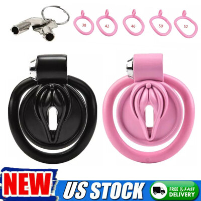2024 NEW Click & Lock Male Device ABS Pink Super Small Cage with 5 Rings