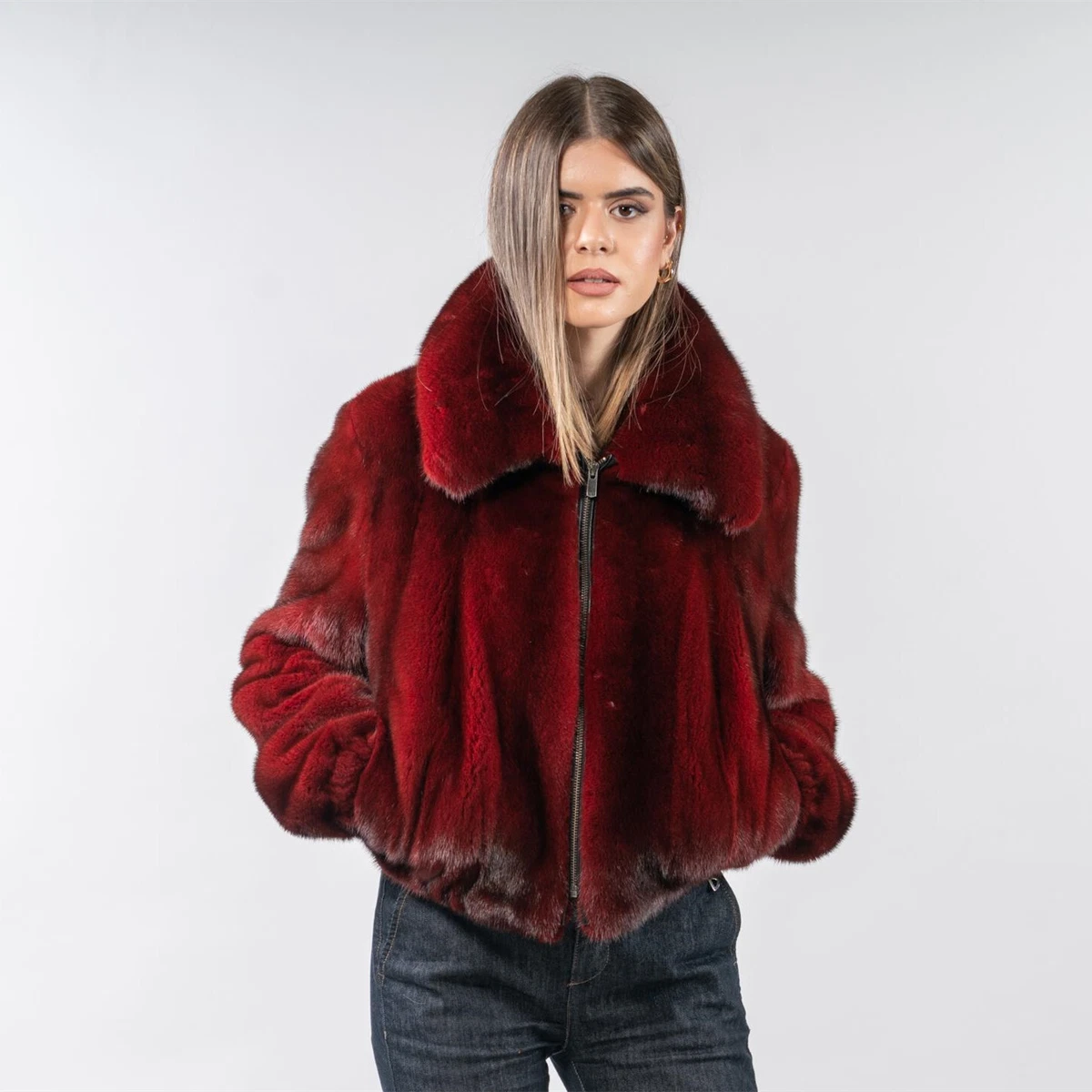 Real fur bomber sale