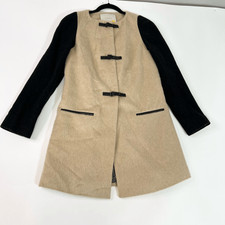 Leifsdottir Anthropologie Retta Wool Blend Coat Womens 0 Color Block Snap Button