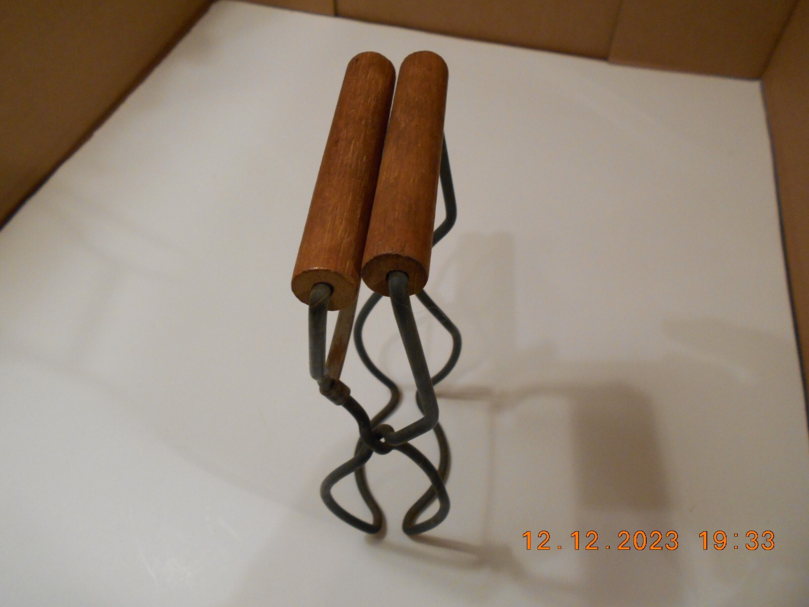 Antique Vintage Jar Grabber For Canning, Lifting Hot Jars, With Wooden