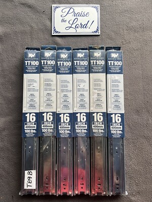 Six Knape & Vogt TT100  16'' Full Extension Side Mount Drawer Guide [6]