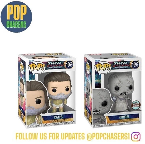 Funko POP! Marvel: Thor Love & Thunder - Zeus & Gorr Set #1069-1092