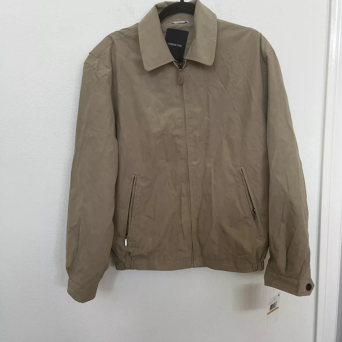 NWT London Fog Men s Zip Front Golf Jacket Camel S 44 Mesh Lining RN 121545