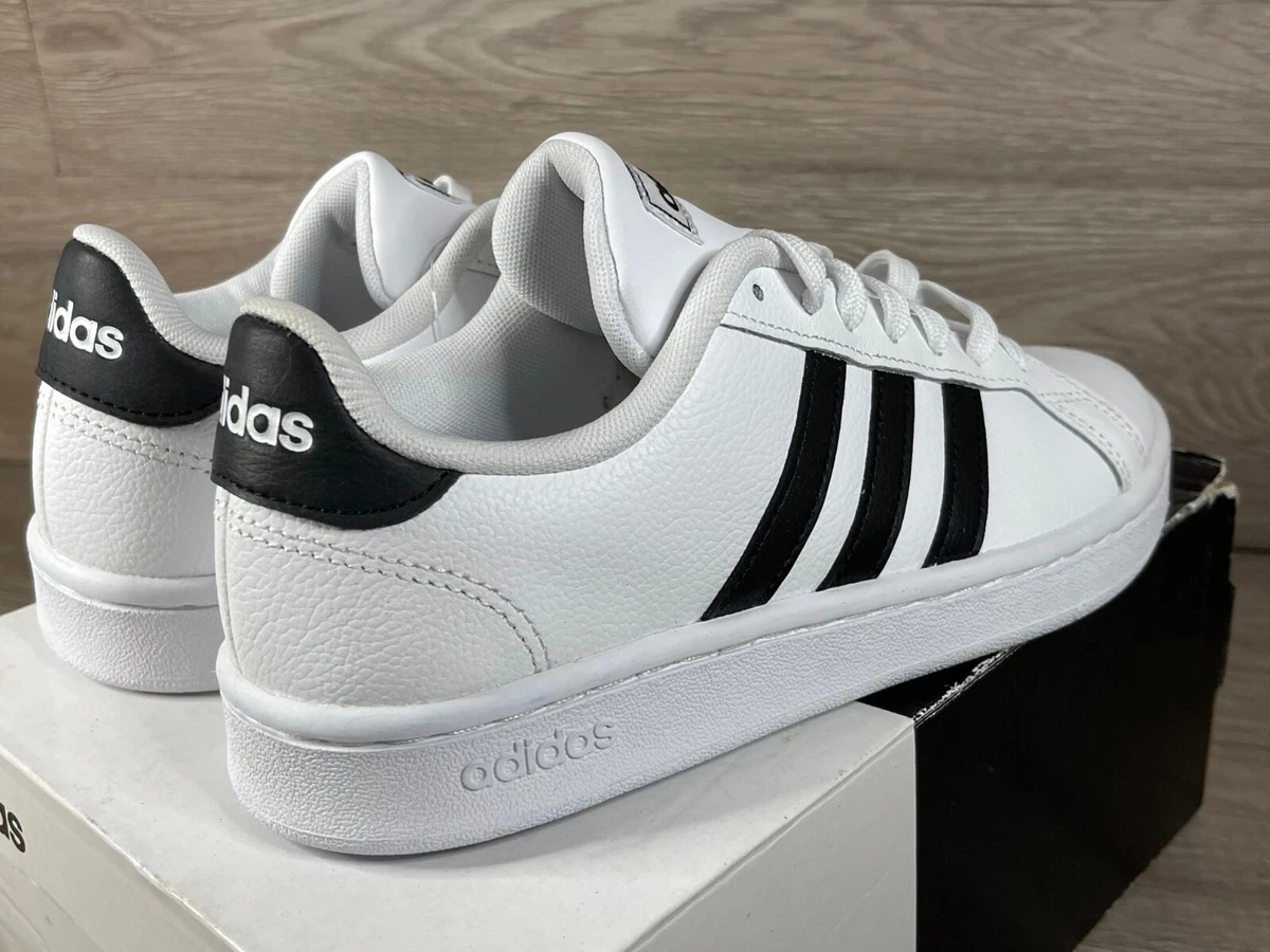 Adidas Grand Court Athletic Sneakers White Black Shoes F36392 Mens