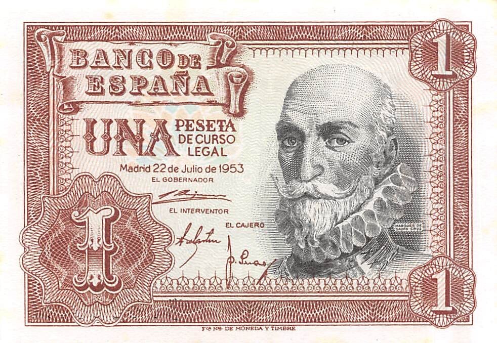 Spain 1 Peseta 22.7.1953 Series Z Uncirculated Banknote RRCV | eBay