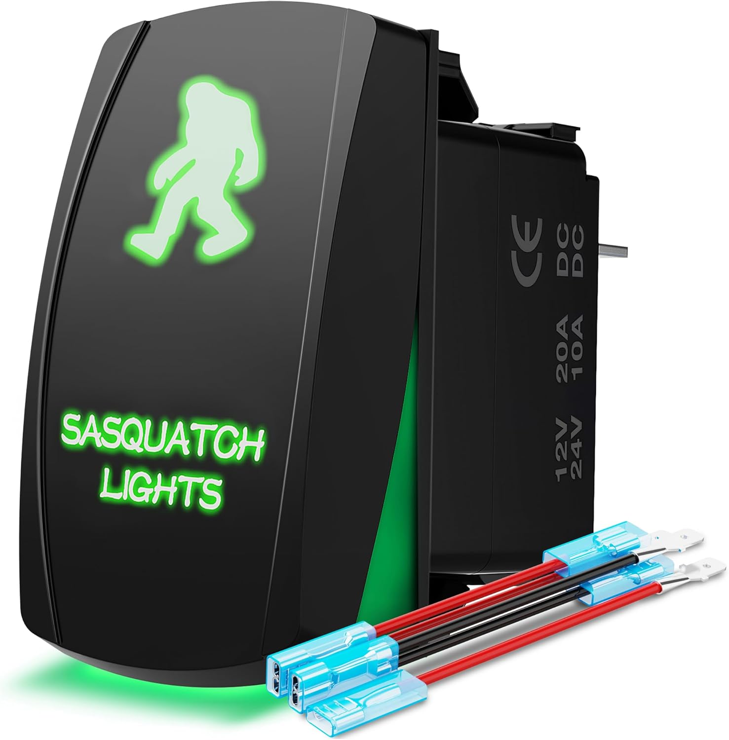 5Pin BIGFOOT Rocker Switch ON-OFF LED Light 20A 12V Green