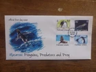 2018 FALKLAND Is. PENGUINS, PREDATORS & PREY SET 4 STAMPS FDC FIRST DAY COVER