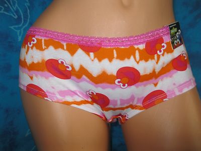 Sesame Street Tickle Me Elmo Pink, Orange White Red Tie Dye Hipster Panties M