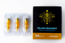  10 Lot Yellow Dragonfly Tattoo Needles Cartridges- RsSeries - 1205RS 20 PCS