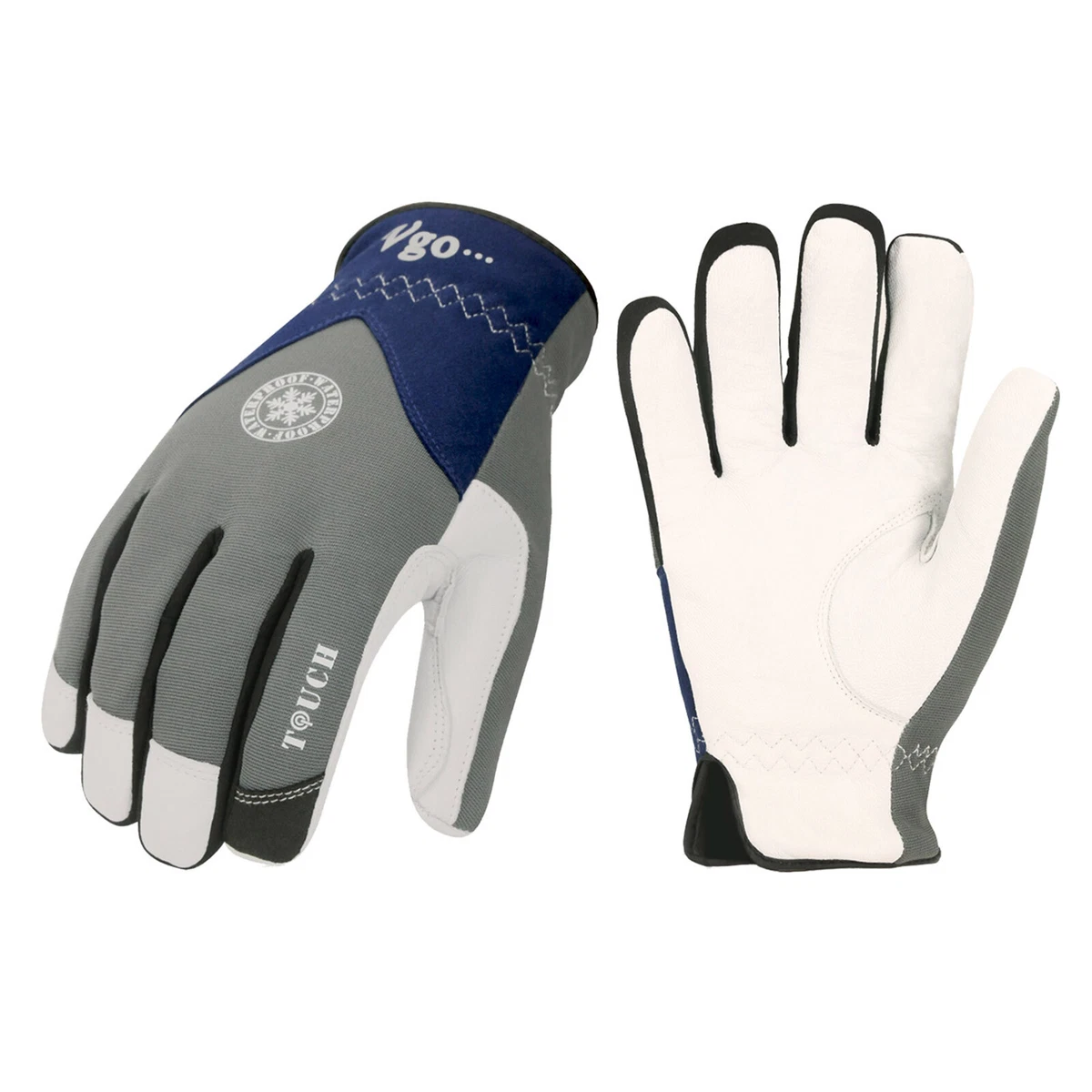 Vgo 32℉ Goatskin Waterproof Winter Work Gloves(2 Sizes Smaller than Regular Size