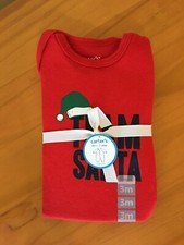 New Carter's Red Santa Cotton Pajama PJs Footless Sleeper Baby Infant Christmas