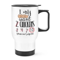 I Nur Want 2 HüHnern Reise Becher Tasse Mit Griff - Lustig Thermo Flasche