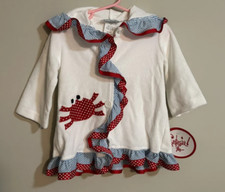 Nautical Hooded Beach Robe White w. Red Crab Coastal NWT Baby Size 12 Months