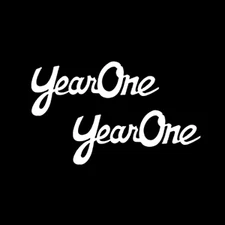 "YearOne" 12" Cursive window decals (pair). White. Color : White