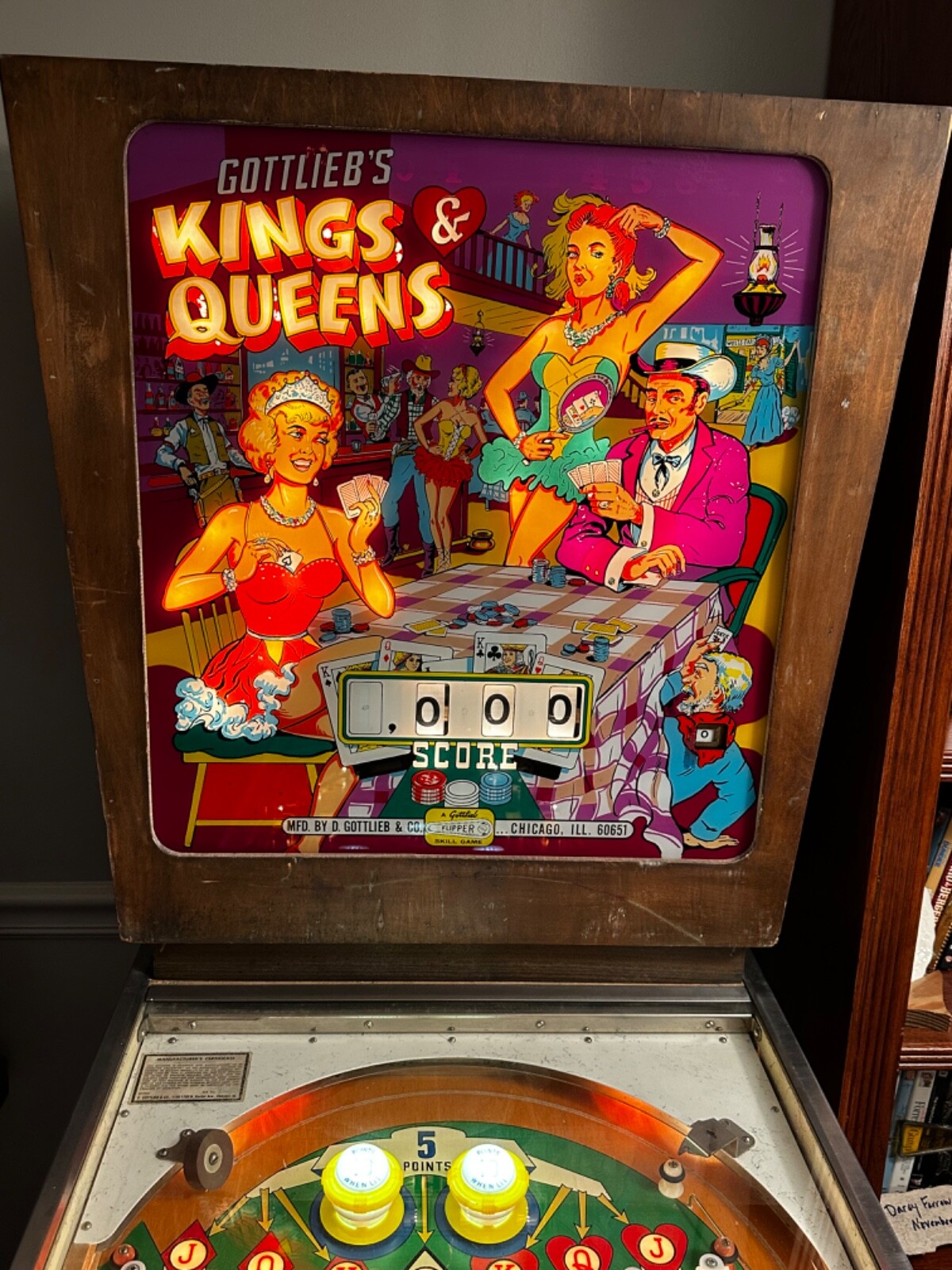 Classic Kings and Queens 1965 Gottlieb Pinball machine festured in