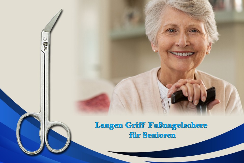 Fußnagelschere Gewinkelt 11,5 Cm, Rostfreier Edelstahl, Gerade Schnittklinge 27 Mm