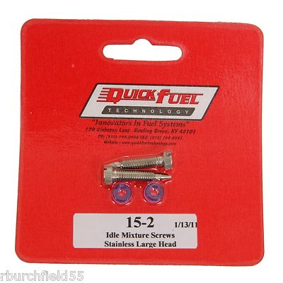 Quick Fuel 15-2  Idle Mixture Screws Stainless Steel  Holley QFT AED CCS Pair 2