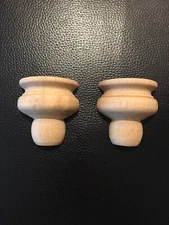 Antique Clock Parts Solid Wood Finials Gustav Becquer - Vienna Clock - 2 Pieces.